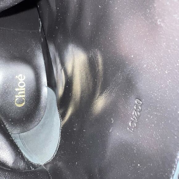 Chloé Alizè Zip Detailed Ankle Boots Goatskin Leather Black NEW EU 39.5 US 9.5 - Picture 12 of 14